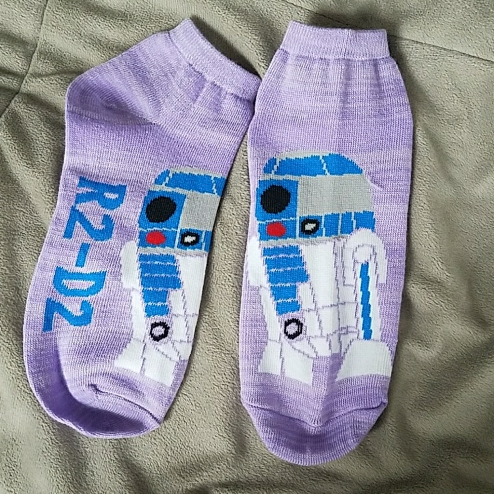 R2-D2 ankle socks purple star wars